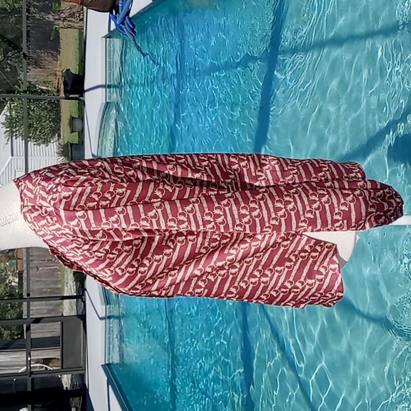 Ronner Porst Equestrian Print Long Sleeve Button Front Blouse Size 4 Rust/Tan - Picture 3 of 16